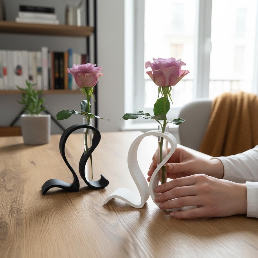 Modern Abstract Test Tube Vase Sculpture, Includes test tubes
