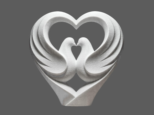 Two Doves Heart Sculpture