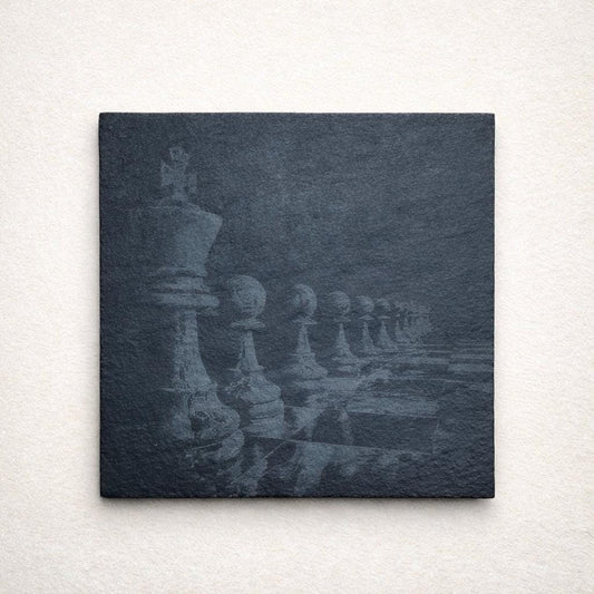 Laser Engraved Chess Slate Coasters