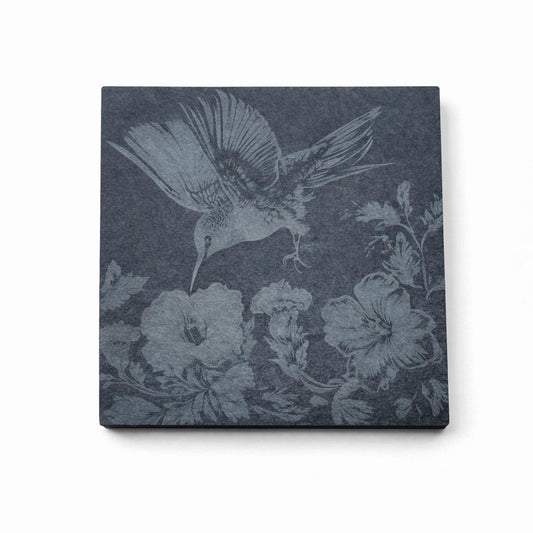 Laser Engraved Hummingbird Slate Coasters