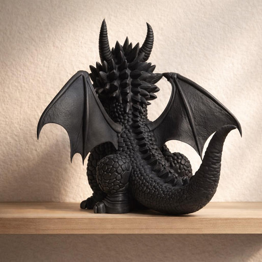 Detailed Dragon Figurine: Fantasy Home Decor, 3D Printed Collectible