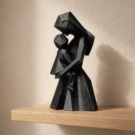 Modern Abstract Mother and Child Sculpture