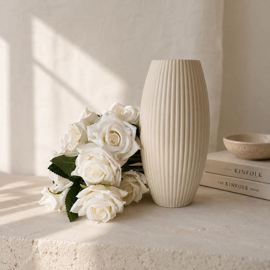 Modern Ribbed Decorative Vase