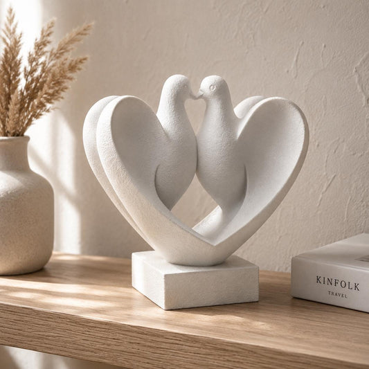 Elegant Swan Heart Sculpture