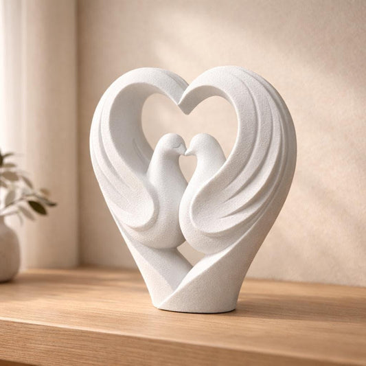 Two Doves Heart Sculpture