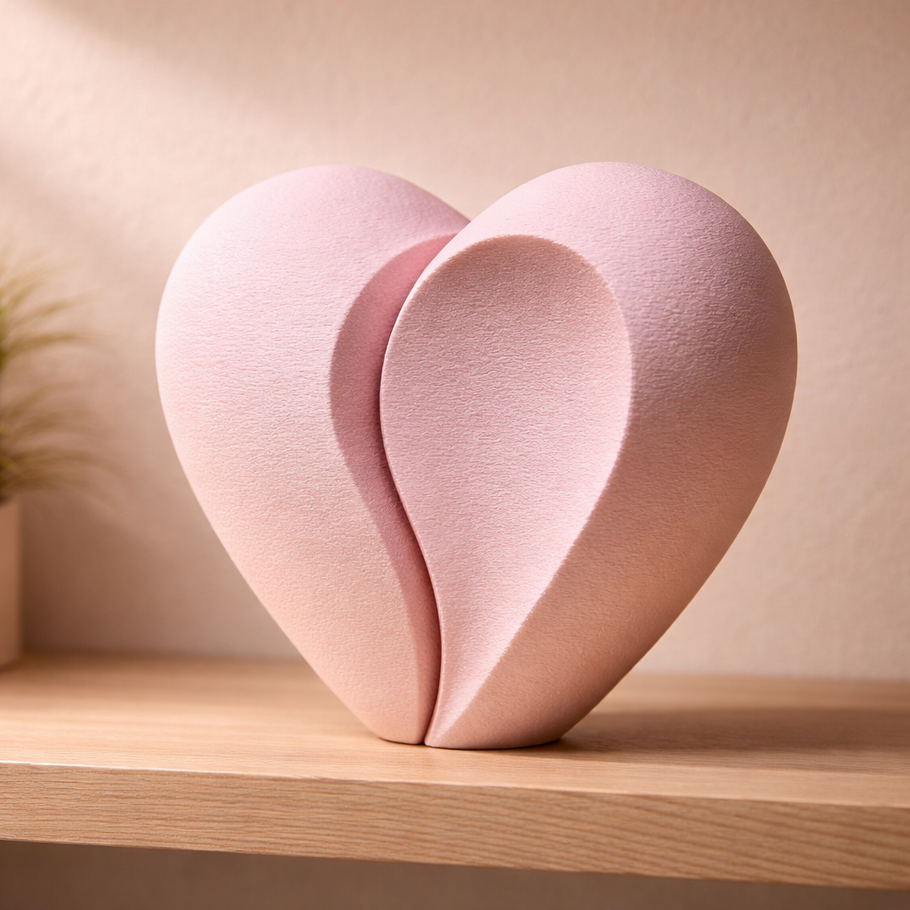 Split Heart Abstract Sculpture