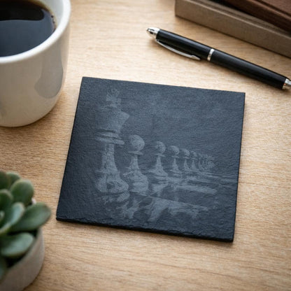 Laser Engraved Chess Slate Coaster