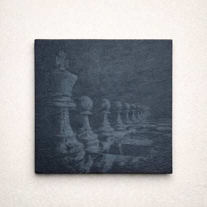 Laser Engraved Chess Slate Coaster