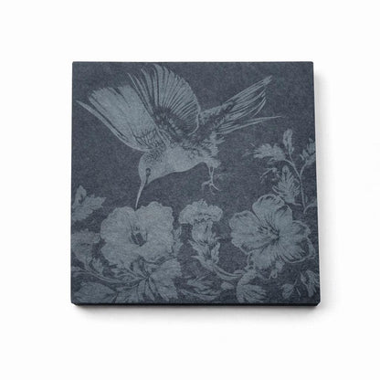 Laser Engraved Hummingbird Slate Coaster