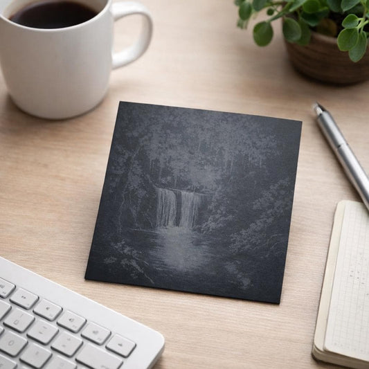Midnight Waterfall Engraved Slate Coaster