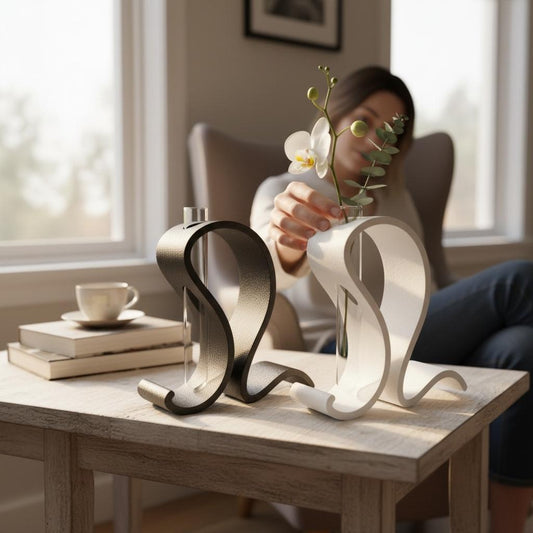 Modern Abstract Test Tube Vase Sculpture, Includes test tubes