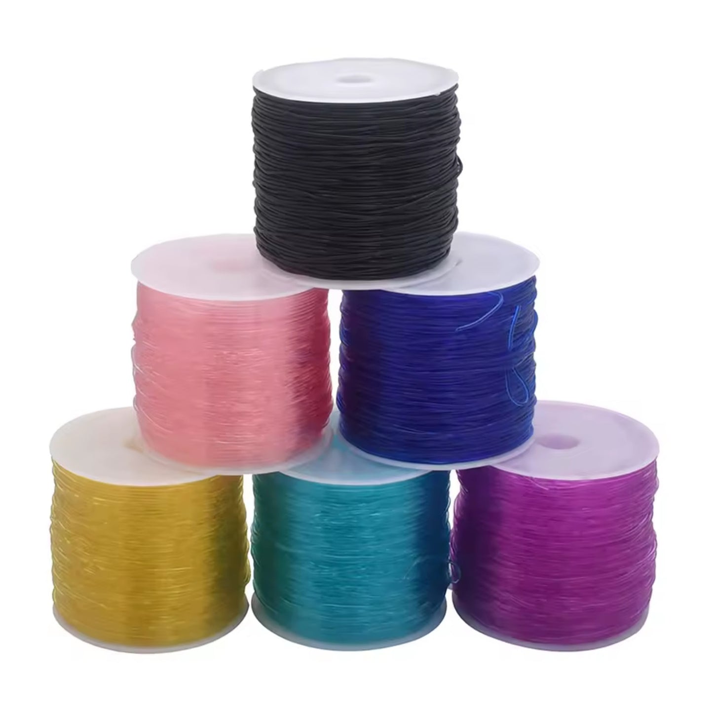 Elastic String Rolls Pack (12 Rolls) for Jewelry & Crafting – Crystal Tec 0.8mm