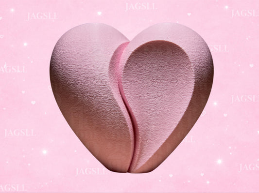 Split Heart Abstract Sculpture, Modern Romantic Home Decor, Minimal Love Heart Ornament, Contemporary Valentine’s Gift, Symbolic Love Art