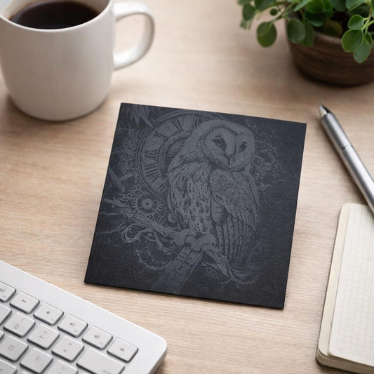 Steampunk Owl Slate Coaster