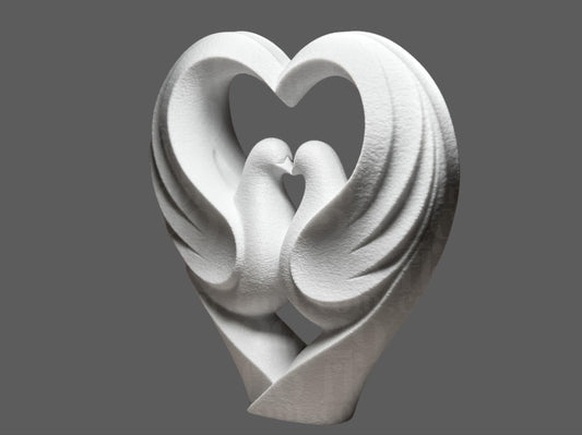 Two Doves Heart Sculpture
