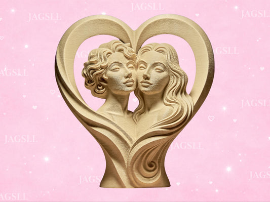Two Souls One Heart Sculpture, Romantic Couple Art, Love Heart Statue, Anniversary Gift, Valentine’s Day Decor, Modern Home Ornament