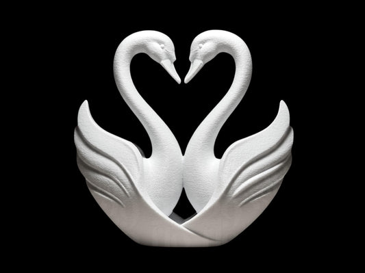 Two Swans Heart Sculpture, Romantic Swan Couple Ornament, Love Swan Decor, Anniversary Wedding Gift, Elegant Home Accent