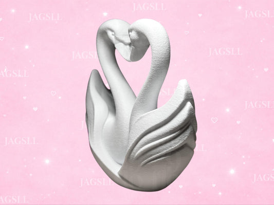 Two Swans Heart Sculpture, Romantic Swan Couple Ornament, Love Swan Decor, Anniversary Wedding Gift, Elegant Home Accent