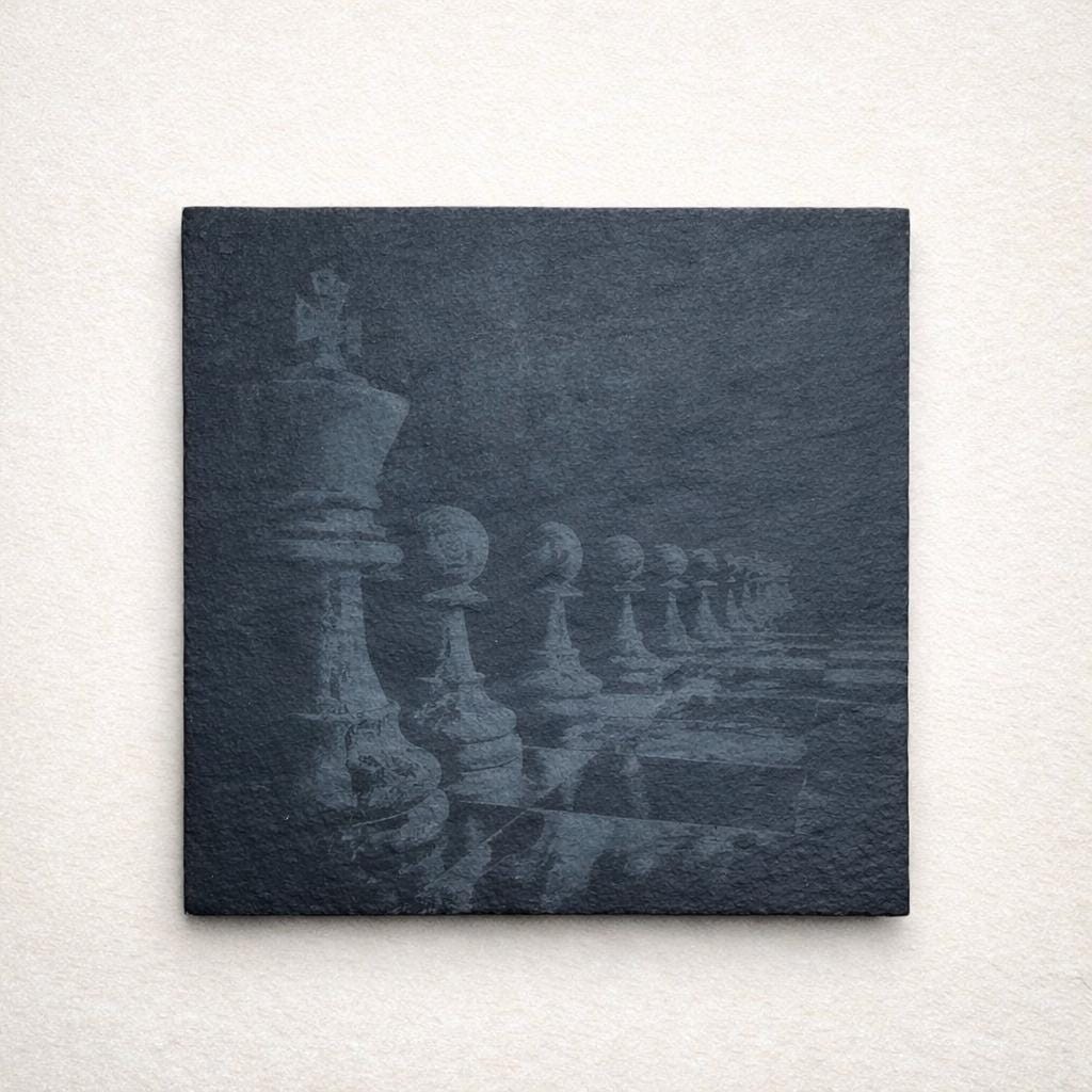 Laser Engraved Chess Slate Coasters