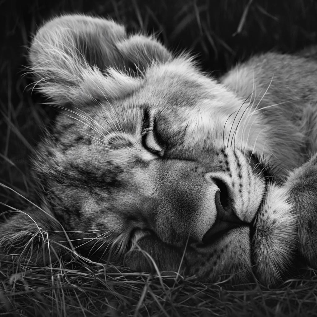 Sleeping Lion Cub Slate Coaster