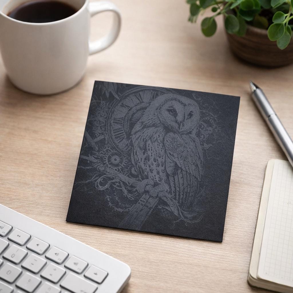 Steampunk Owl Slate Coasters