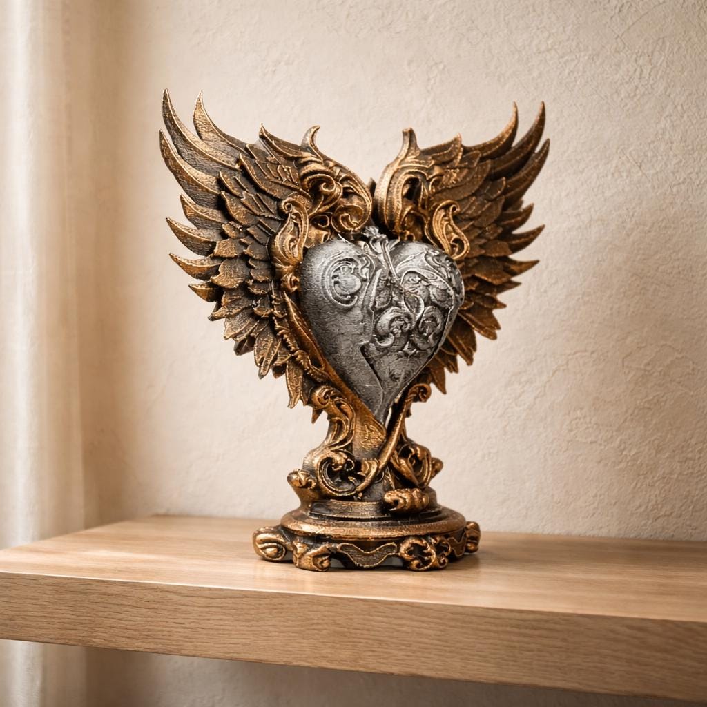 Baroque Winged Heart Ornament