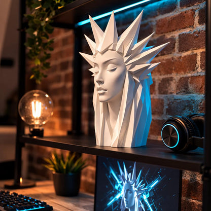 Modern Geometric Ice Queen Bust Sculpture