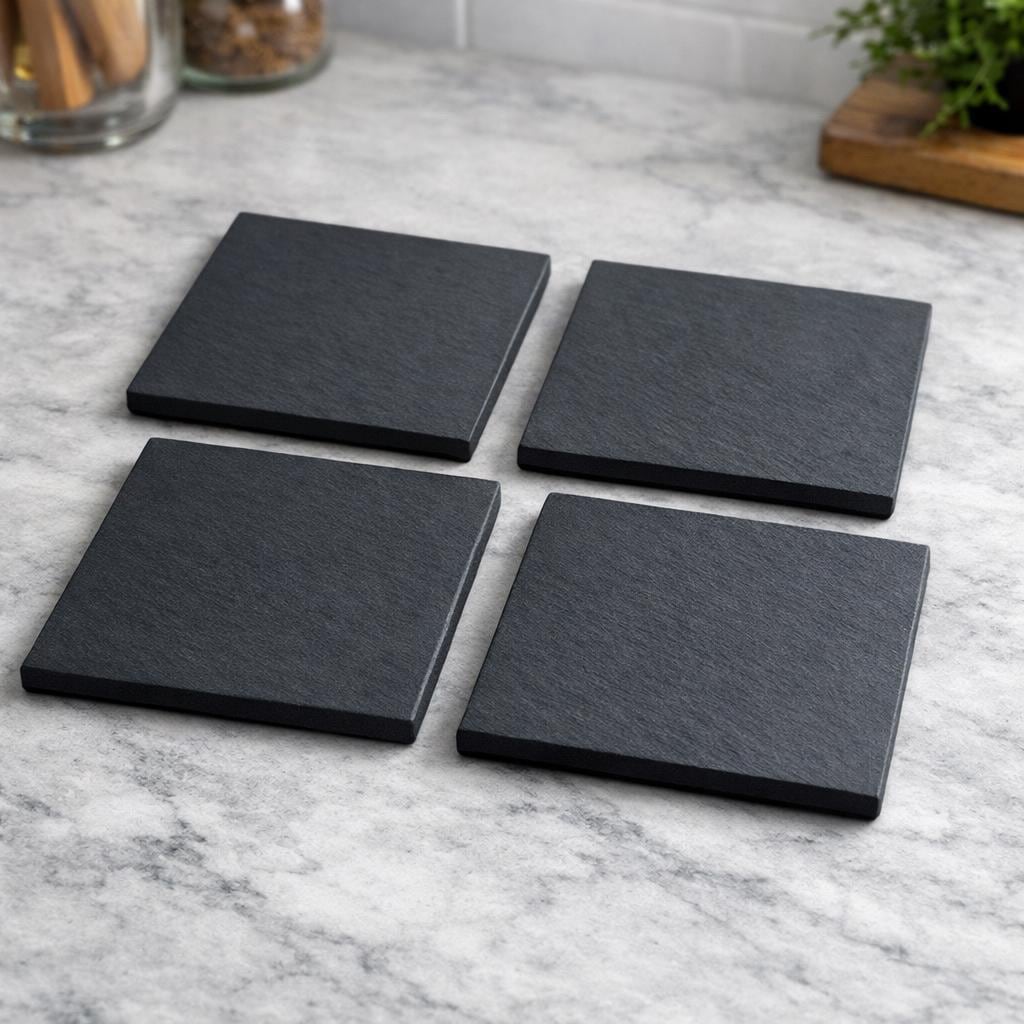 Custom Laser Engraved Slate Coasters | Your Artwork, Logo, Photo | UK Handmade Set __etsy:7822662613