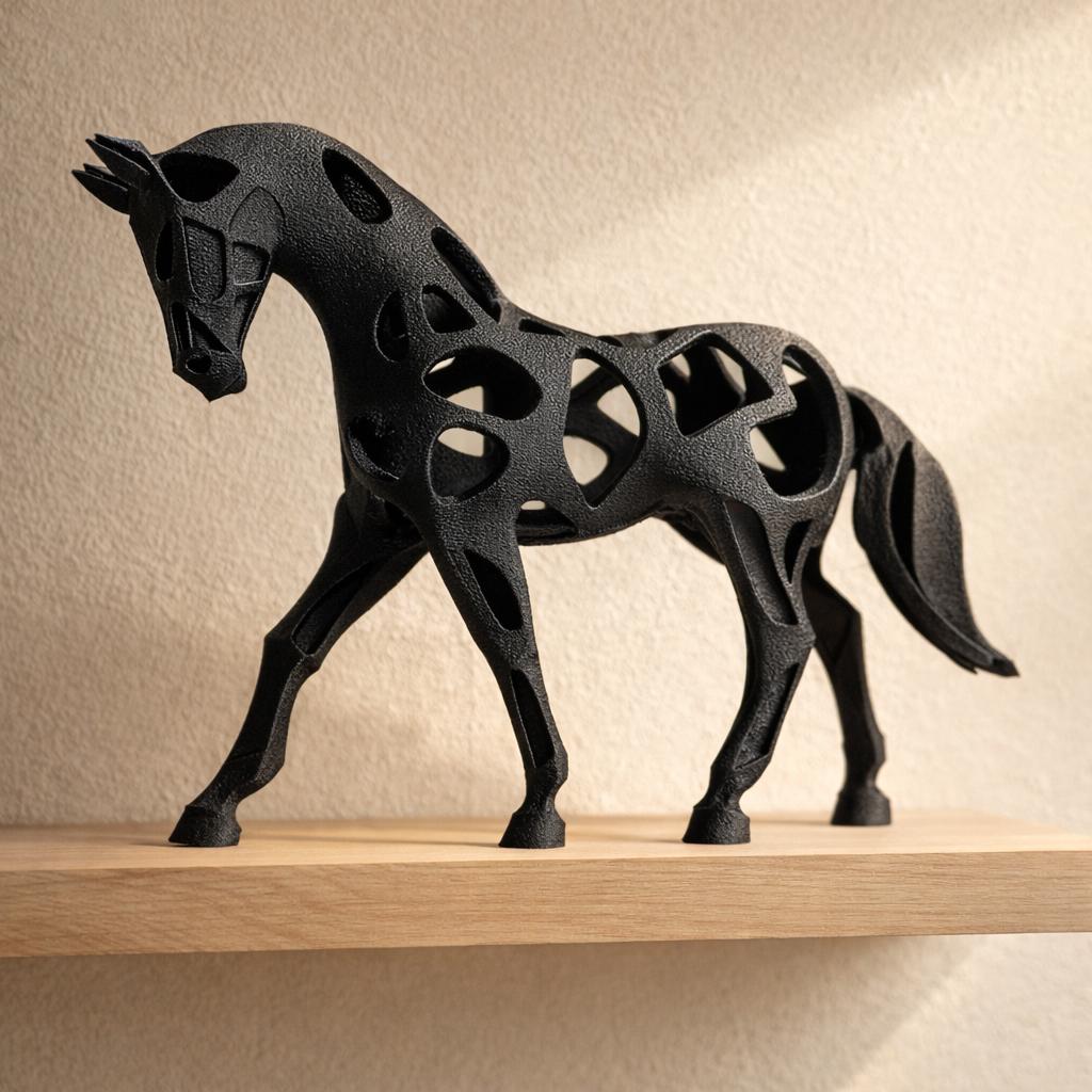 Modern Geometric Horse Sculpture