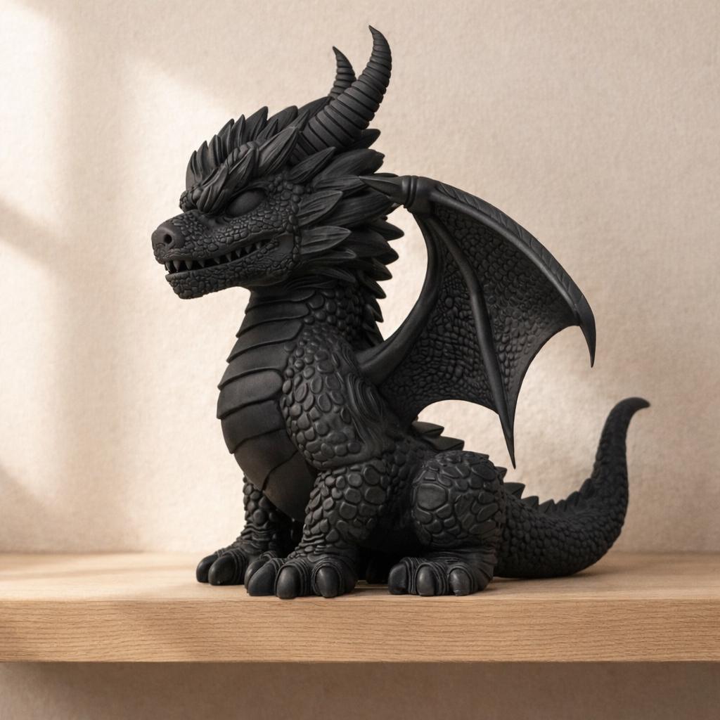Detailed Dragon Figurine: Fantasy Home Decor, 3D Printed Collectible