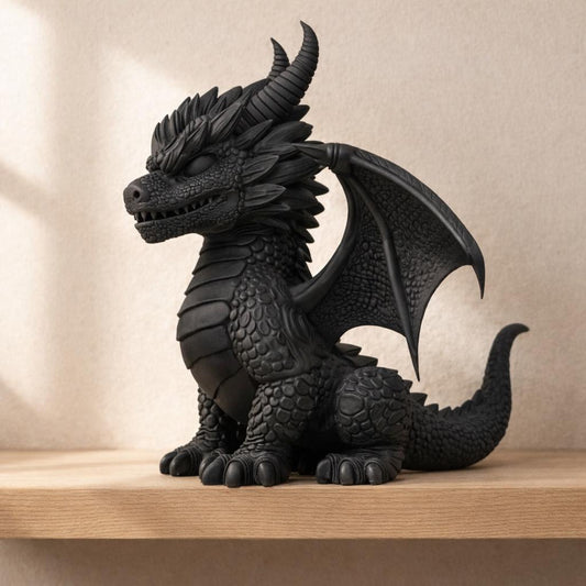 Detailed Dragon Figurine: Fantasy Home Decor, 3D Printed Collectible