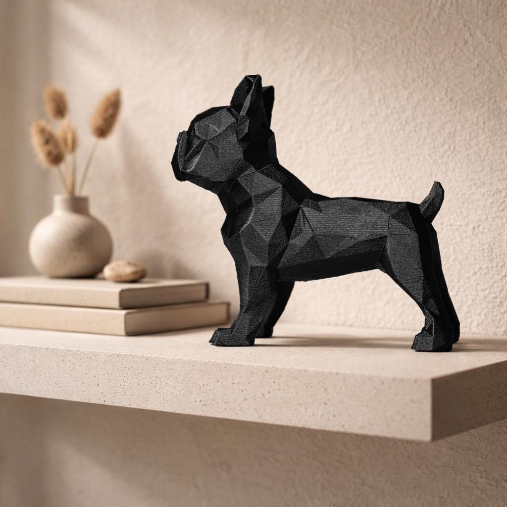 Geometric French Bulldog Sculpture