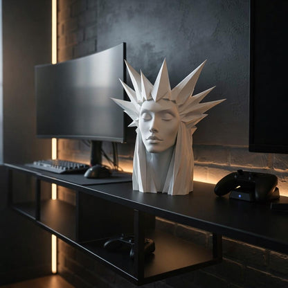 Modern Geometric Ice Queen Bust Sculpture