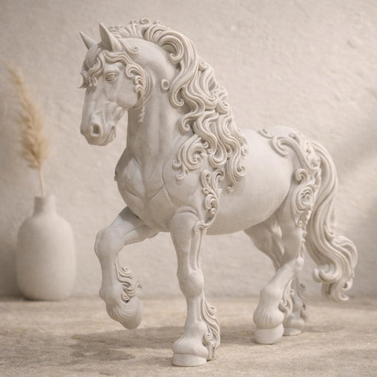 Elegant Baroque Horse Sculpture