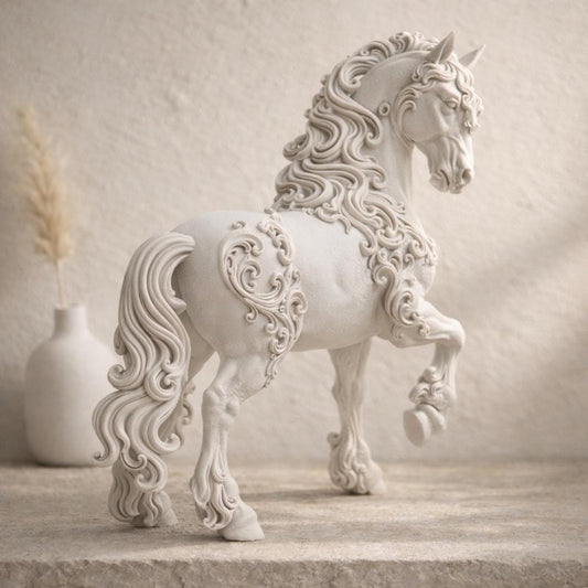 Elegant Baroque Horse Sculpture