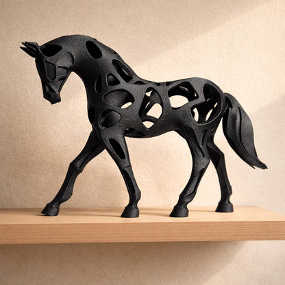 Modern Geometric Horse Sculpture