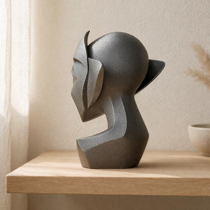 Abstract Geometric Woman Bust Sculpture