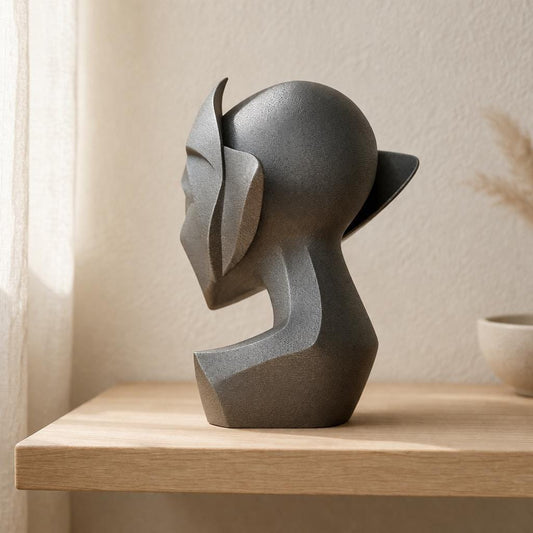 Abstract Geometric Woman Bust Sculpture