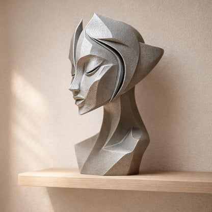 Abstract Geometric Woman Bust Sculpture