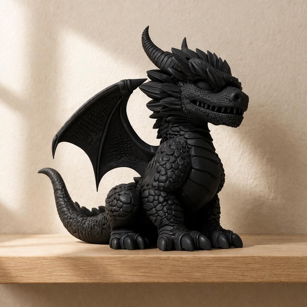 Detailed Dragon Figurine: Fantasy Home Decor, 3D Printed Collectible