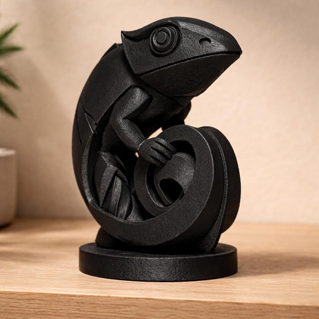 Modern Chameleon Sculpture