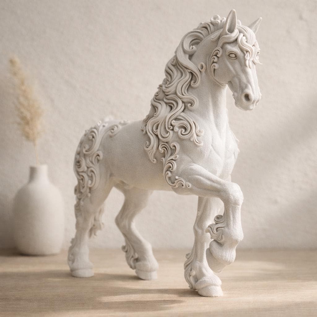 Elegant Baroque Horse Sculpture