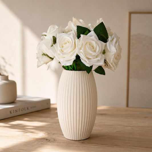 Modern Ribbed Decorative Vase