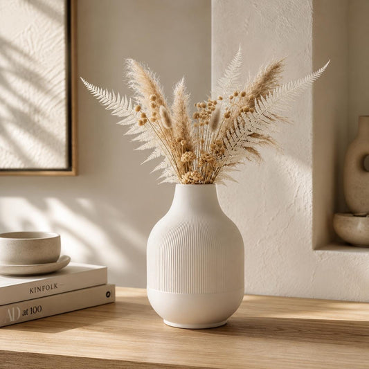 Modern Ribbed Vase