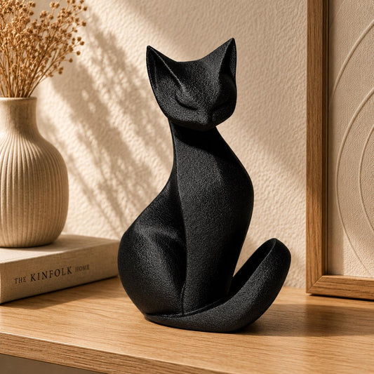 Elegant Abstract Cat Statue