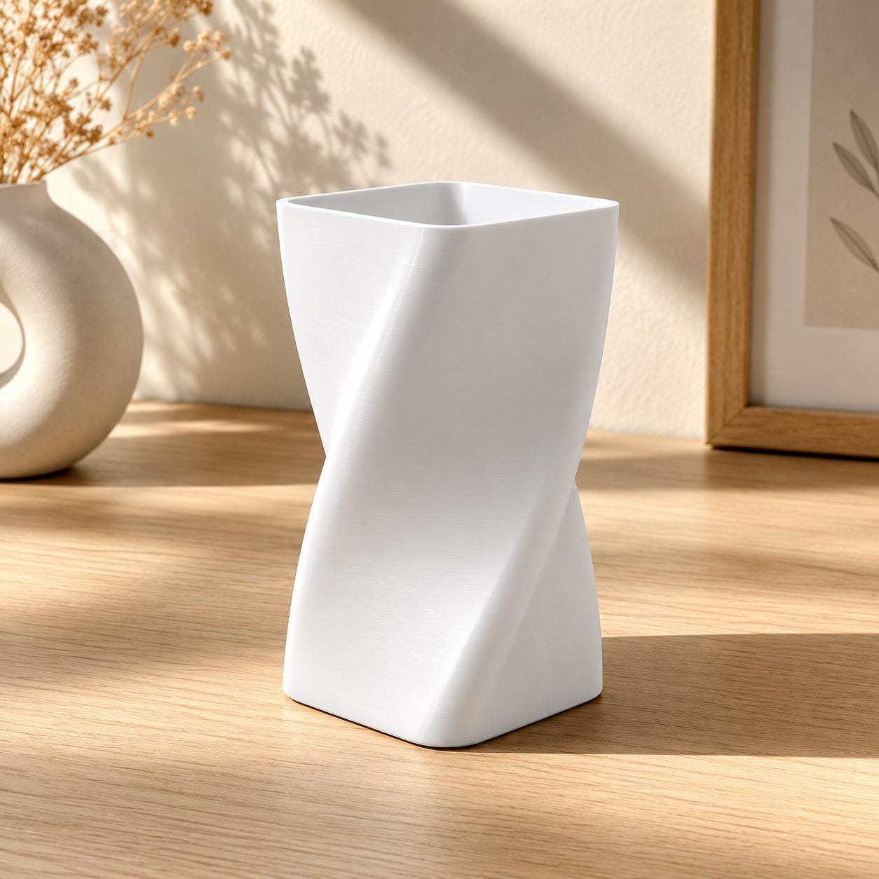 Modern Twisted Square Vase