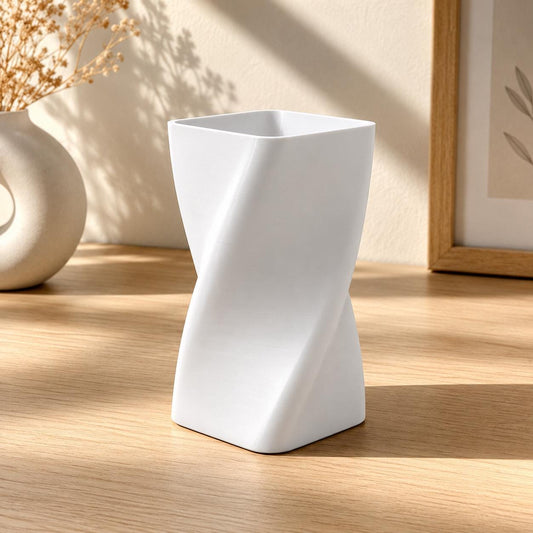 Modern Twisted Square Vase