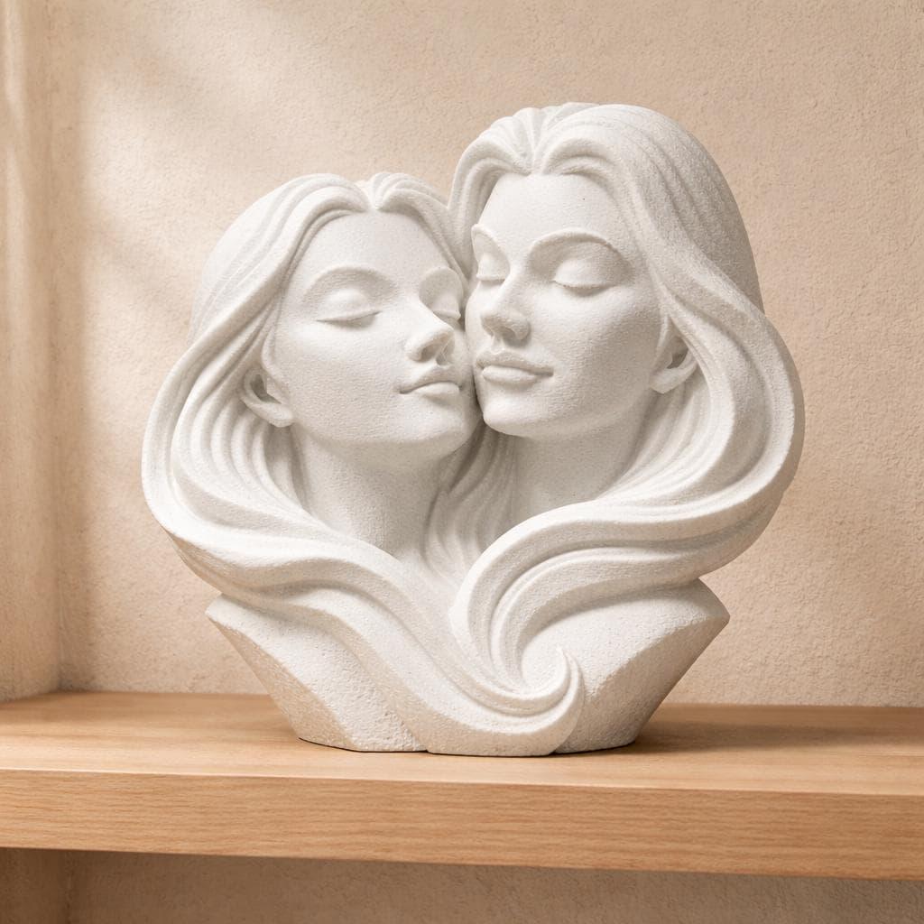Two Women One Love Romantic Sculpture