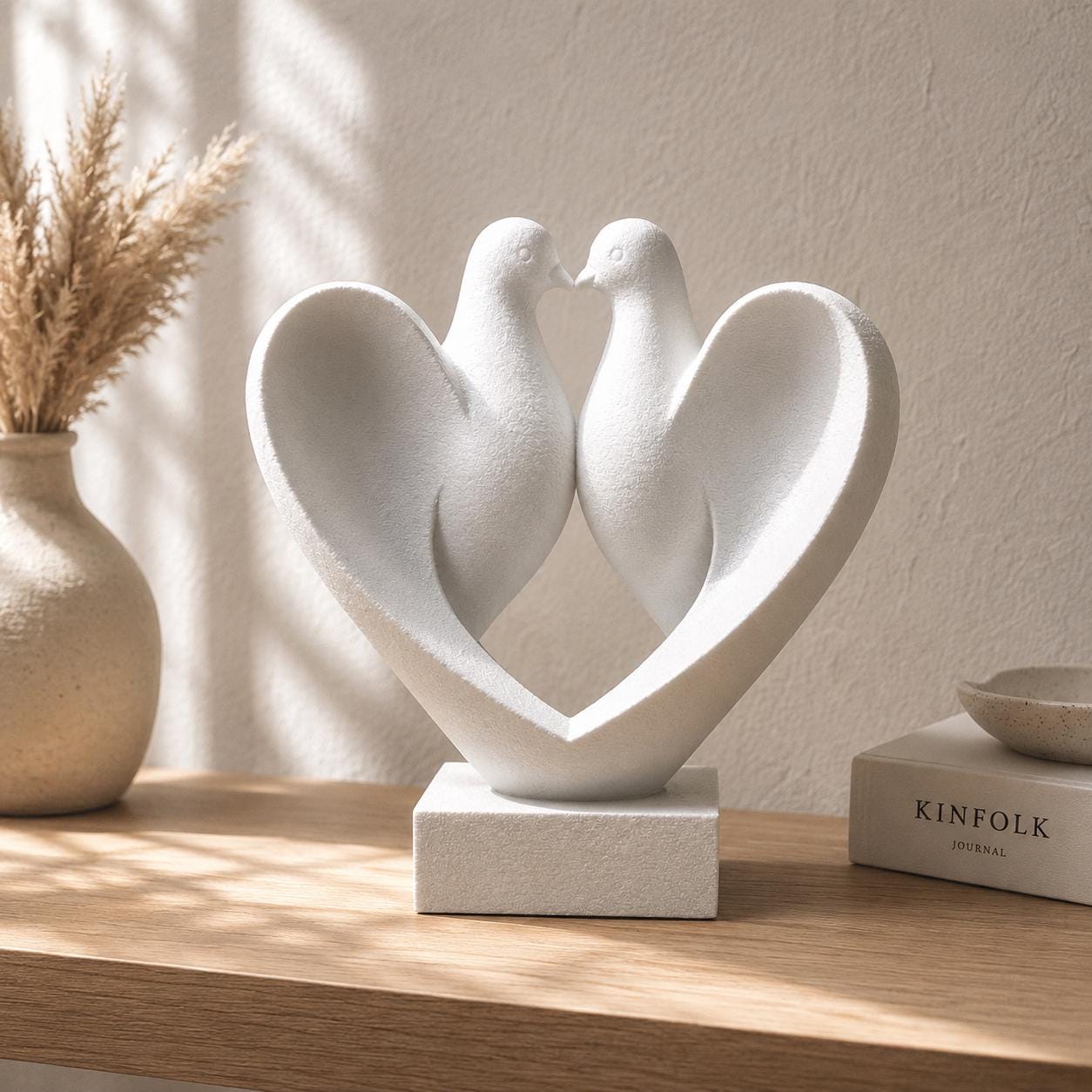 Elegant Swan Heart Sculpture