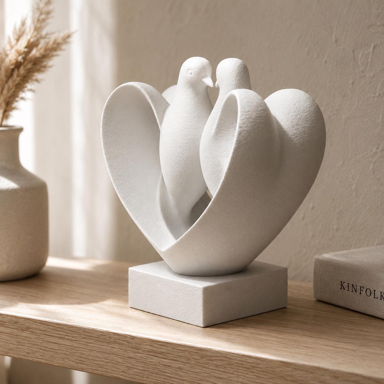Elegant Swan Heart Sculpture